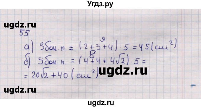 ГДЗ (Решебник) по геометрии 11 класс Солтан Г.Н. / задача / 55