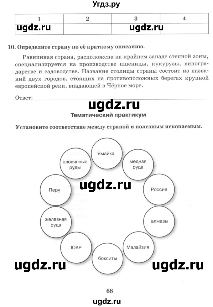 ГДЗ (Учебник) по географии 10 класс (рабочая тетрадь) Домогацких Е.М. / часть 1. страница / 68