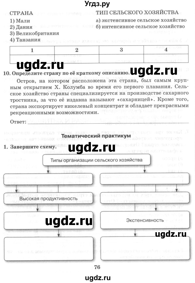 ГДЗ (Учебник) по географии 10 класс (рабочая тетрадь) Домогацких Е.М. / часть 2. страница / 76