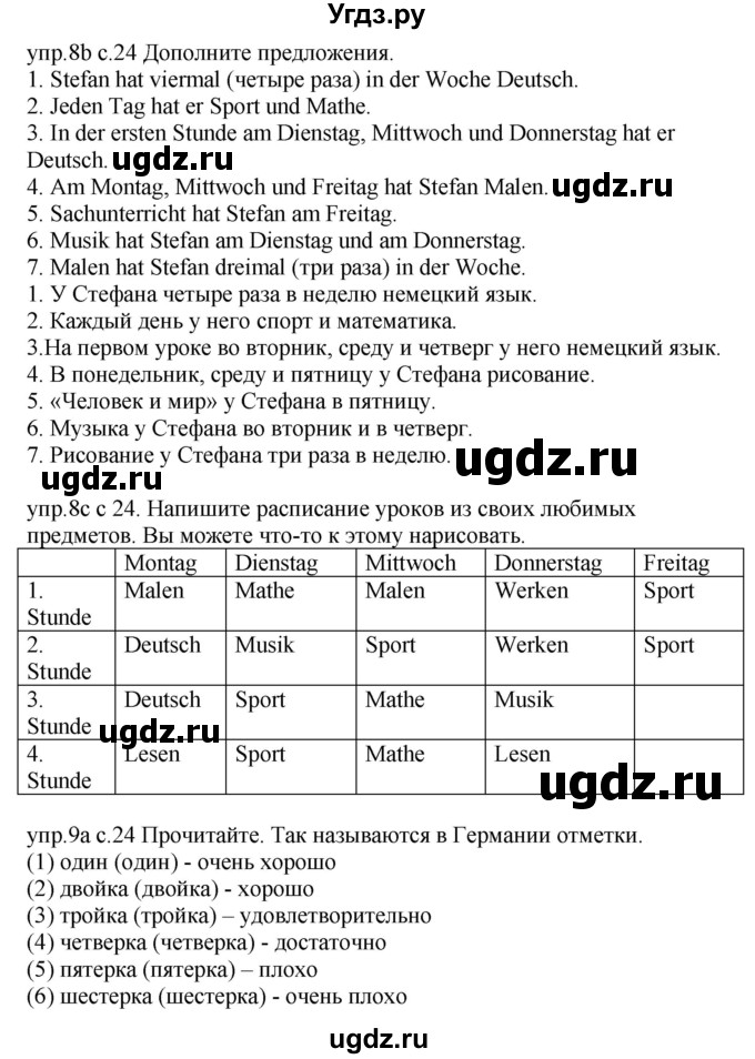 ГДЗ (Решебник) по немецкому языку 4 класс Будько А.Ф. / часть 1. страница / 24