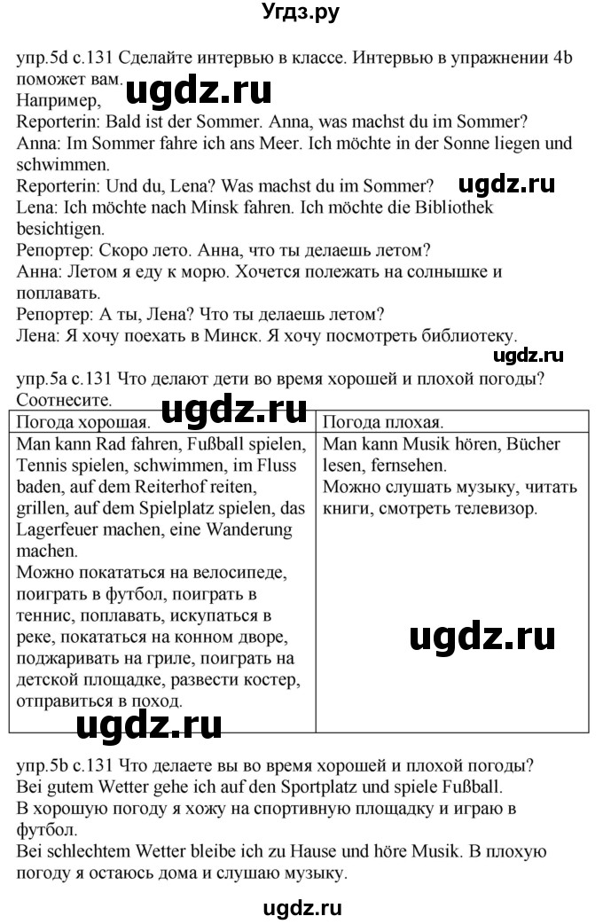 ГДЗ (Решебник) по немецкому языку 4 класс Будько А.Ф. / часть 2. страница / 131(продолжение 2)