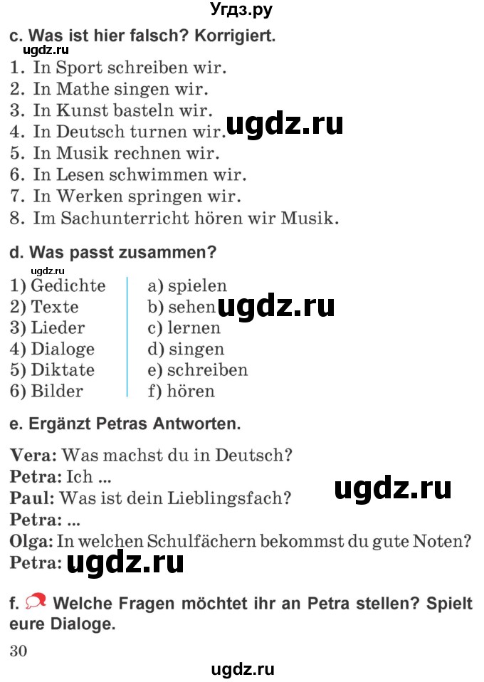 ГДЗ (Учебник) по немецкому языку 4 класс Будько А.Ф. / часть 1. страница / 30