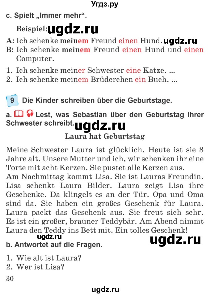 ГДЗ (Учебник) по немецкому языку 4 класс Будько А.Ф. / часть 2. страница / 30