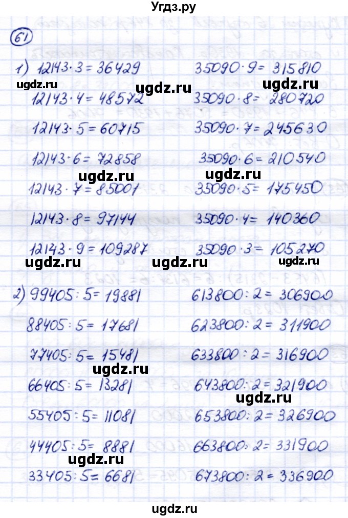 ГДЗ (Решебник) по математике 7 класс (рабочая тетрадь) Алышева Т.В. / упражнение / 61