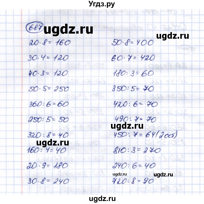 ГДЗ (Решебник) по математике 5 класс Перова М.Н. / тысяча / 687