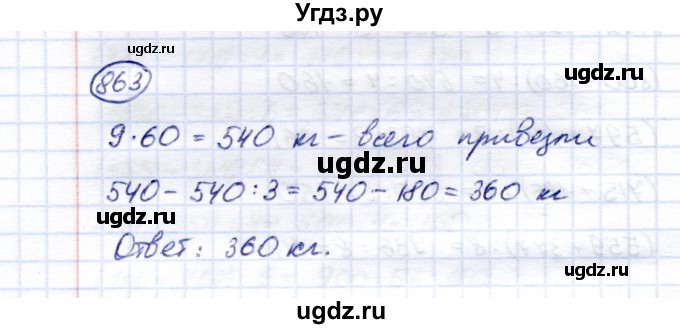 ГДЗ (Решебник) по математике 5 класс Перова М.Н. / тысяча / 863