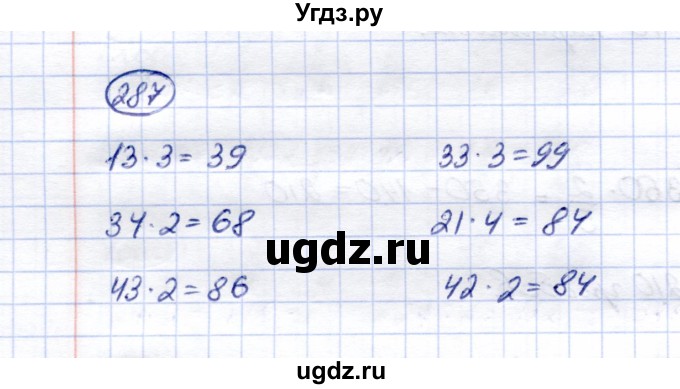 ГДЗ (Решебник) по математике 5 класс (рабочая тетрадь) Перова М.Н. / упражнение / 287