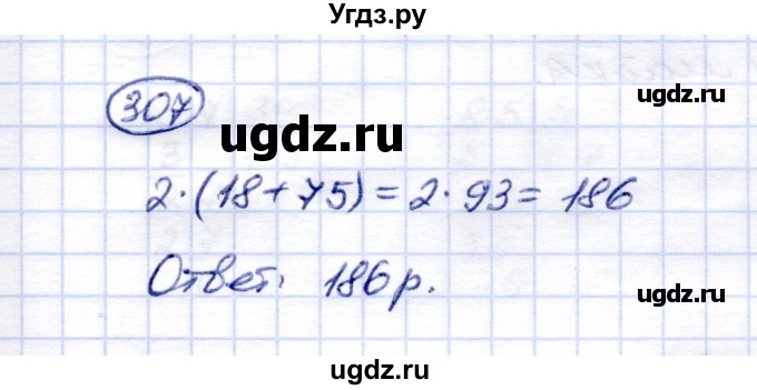 ГДЗ (Решебник) по математике 5 класс (рабочая тетрадь) Перова М.Н. / упражнение / 307