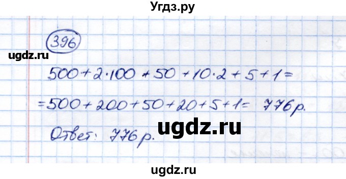 ГДЗ (Решебник) по математике 5 класс (рабочая тетрадь) Перова М.Н. / упражнение / 396