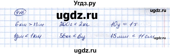 ГДЗ (Решебник) по математике 5 класс (рабочая тетрадь) Перова М.Н. / упражнение / 416