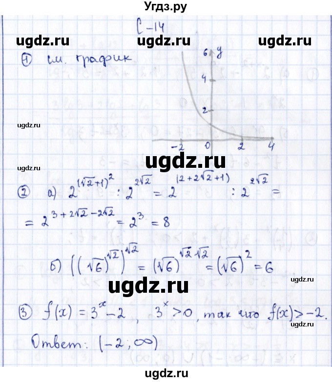 ГДЗ (Решебник) по алгебре 11 класс (дидактические материалы) Ивлев Б.М. / самостоятельная работа / вариант 1 / 14