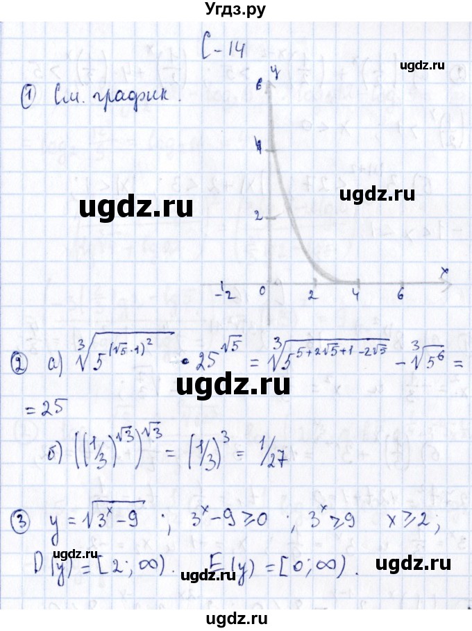 ГДЗ (Решебник) по алгебре 11 класс (дидактические материалы) Ивлев Б.М. / самостоятельная работа / вариант 5 / 14