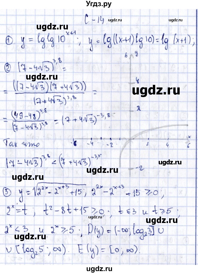ГДЗ (Решебник) по алгебре 11 класс (дидактические материалы) Ивлев Б.М. / самостоятельная работа / вариант 9 / 14