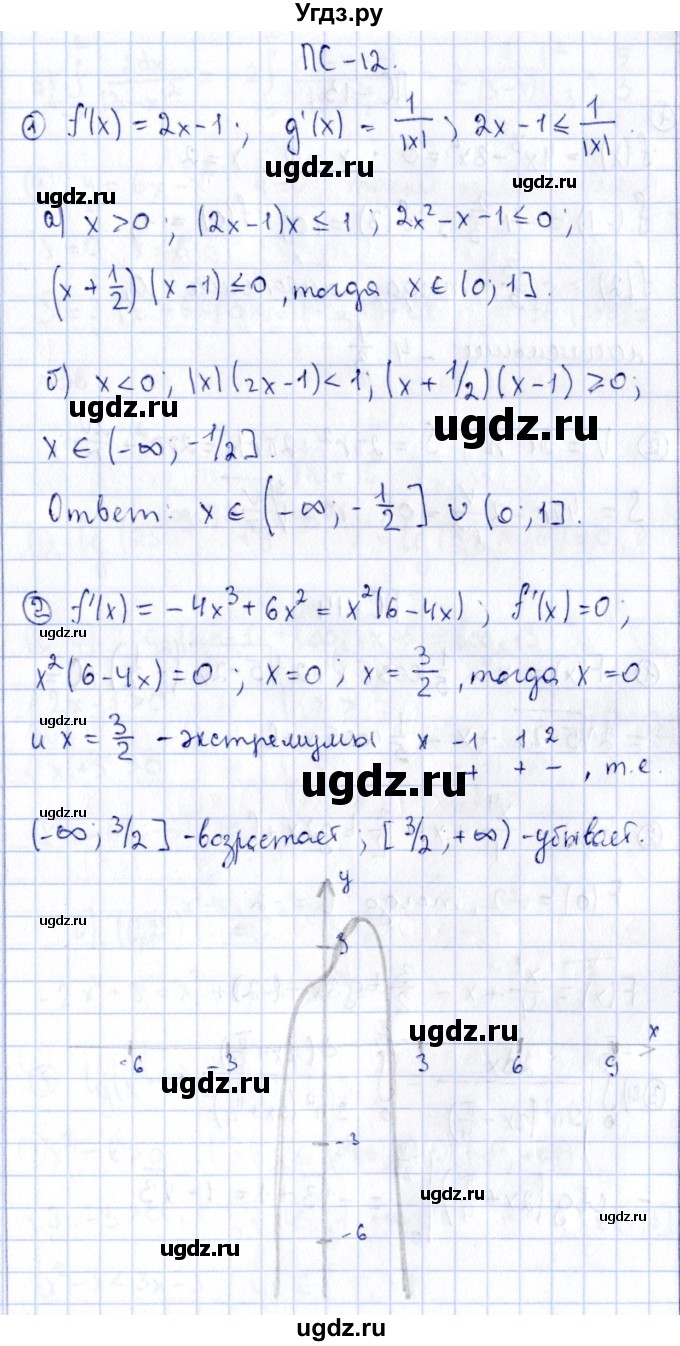 ГДЗ (Решебник) по алгебре 11 класс (дидактические материалы) Ивлев Б.М. / повторительная самостоятельная работа / вариант 5 / 12