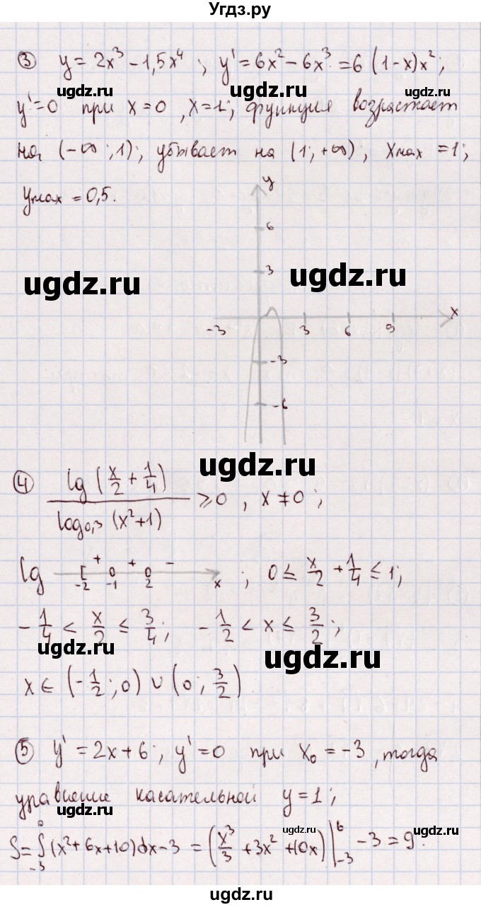 ГДЗ (Решебник) по алгебре 11 класс (дидактические материалы) Ивлев Б.М. / примерный вариант экзаменационной работы / 5(продолжение 2)