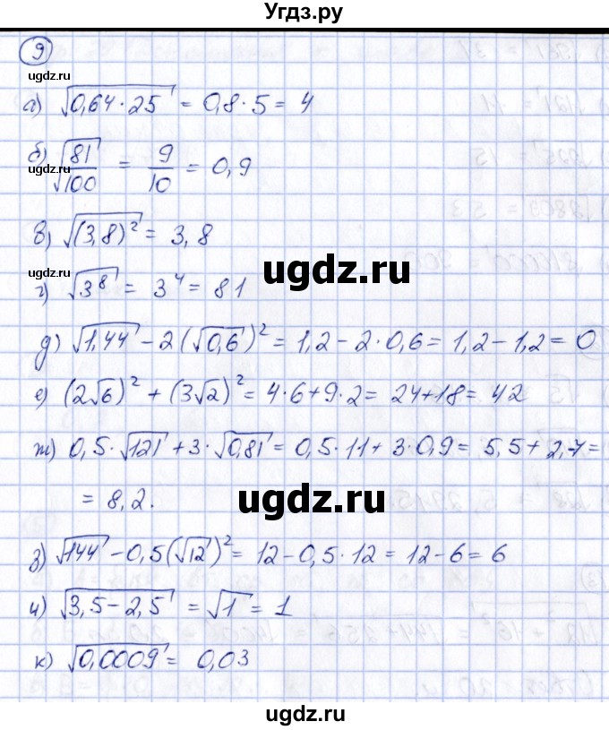 ГДЗ (Решебник) по алгебре 8 класс (рабочая тетрадь) Журавлев С.Г. / §3 / 9