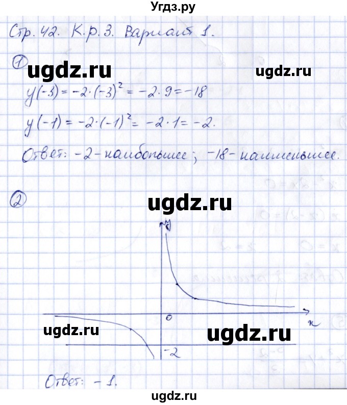 ГДЗ (Решебник) по алгебре 8 класс (контрольные и самостоятельные работы) Попов М.А. / контрольные работы / КР-3. вариант / 1