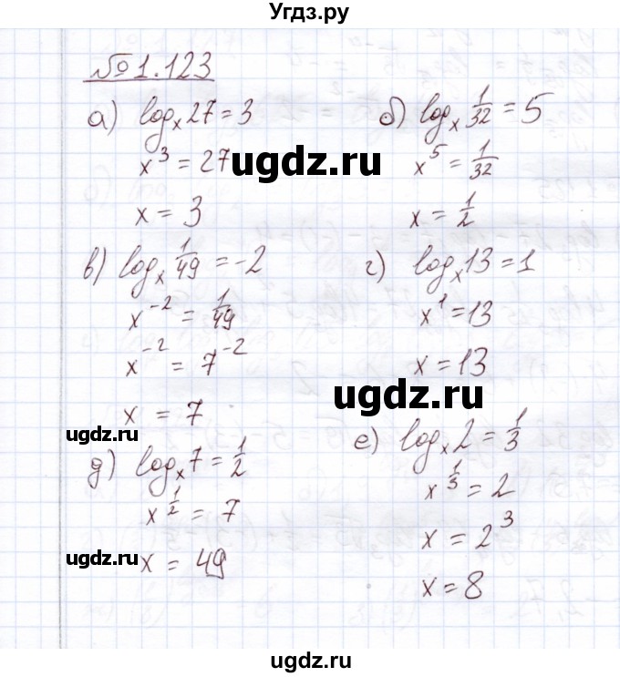 ГДЗ (Решебник) по алгебре 11 класс Арефьева И.Г. / глава 1 / упражнение / 1.123