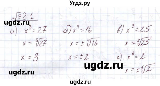 ГДЗ (Решебник) по алгебре 11 класс Арефьева И.Г. / глава 2 / упражнение / 2.1
