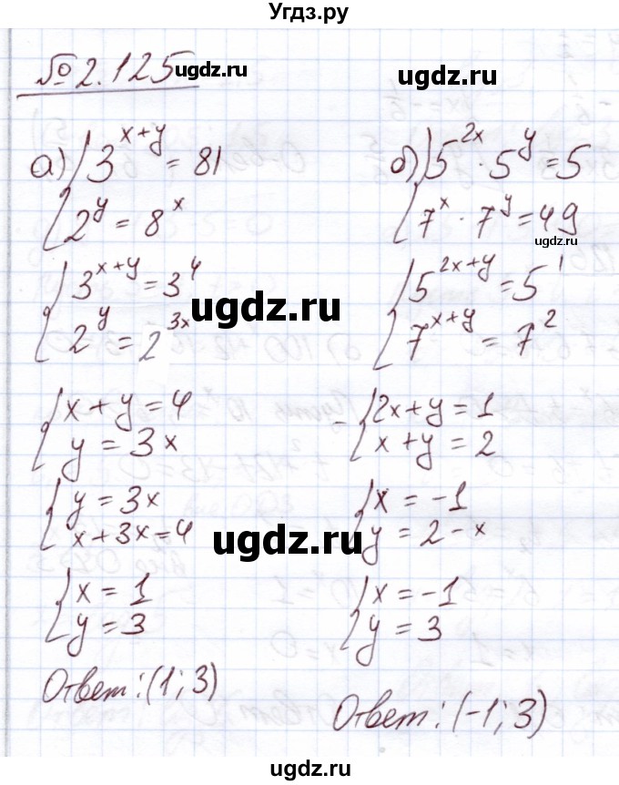 ГДЗ (Решебник) по алгебре 11 класс Арефьева И.Г. / глава 2 / упражнение / 2.125