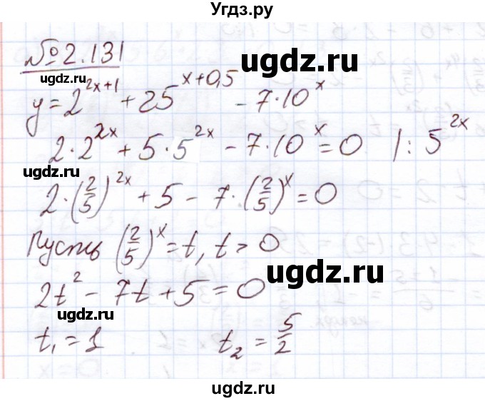 ГДЗ (Решебник) по алгебре 11 класс Арефьева И.Г. / глава 2 / упражнение / 2.131