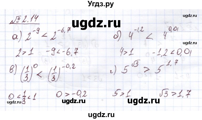 ГДЗ (Решебник) по алгебре 11 класс Арефьева И.Г. / глава 2 / упражнение / 2.14