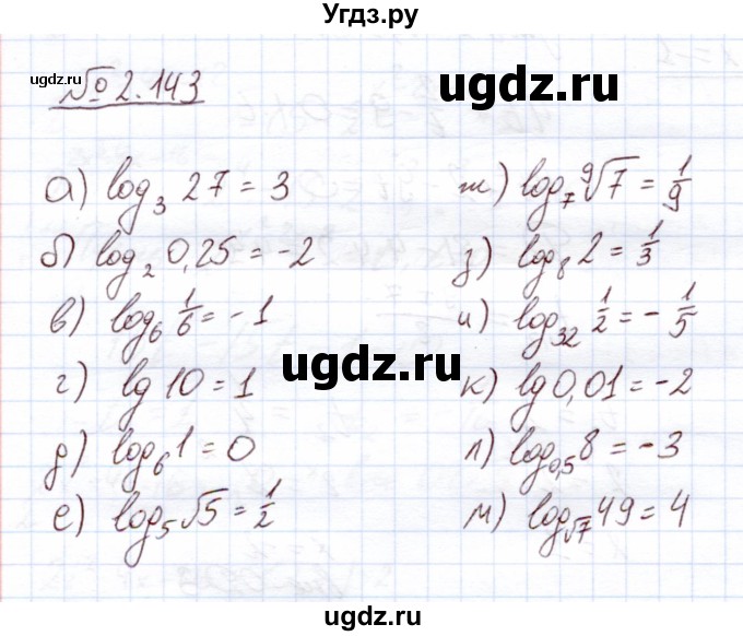 ГДЗ (Решебник) по алгебре 11 класс Арефьева И.Г. / глава 2 / упражнение / 2.143