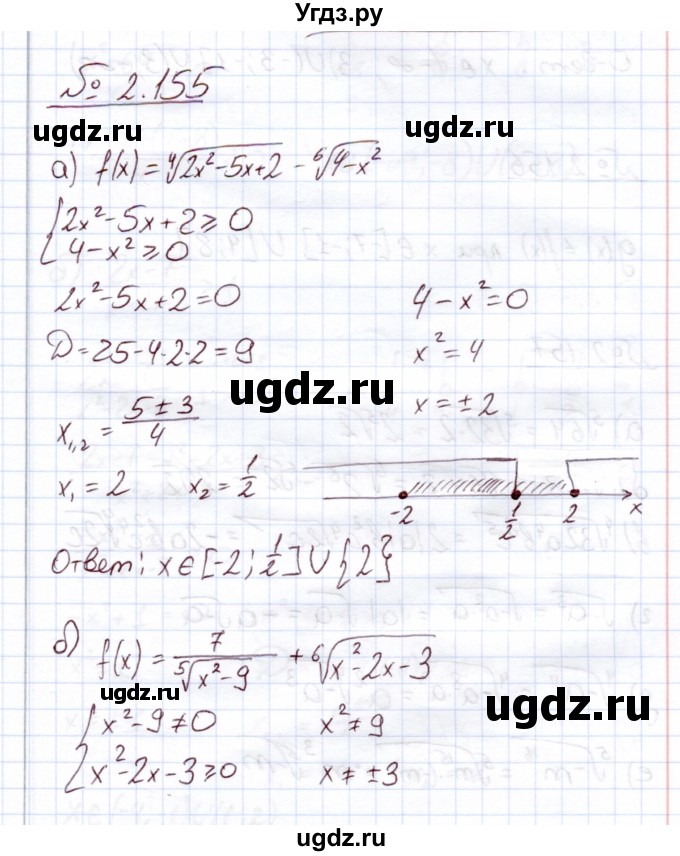 ГДЗ (Решебник) по алгебре 11 класс Арефьева И.Г. / глава 2 / упражнение / 2.155