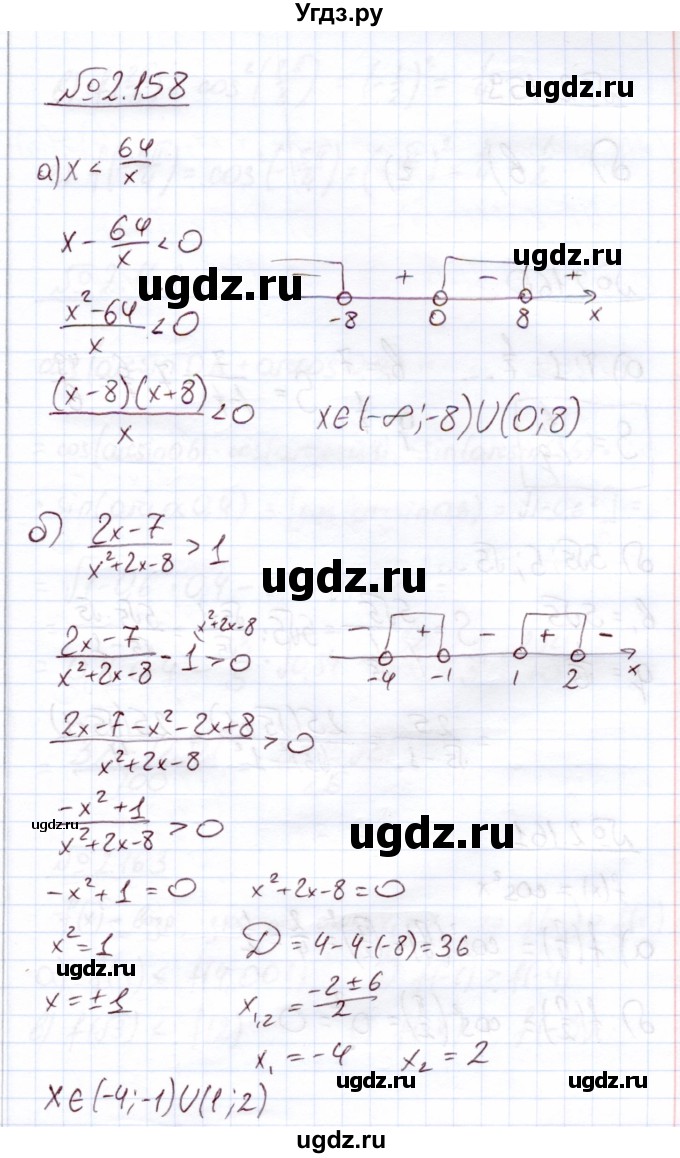 ГДЗ (Решебник) по алгебре 11 класс Арефьева И.Г. / глава 2 / упражнение / 2.158