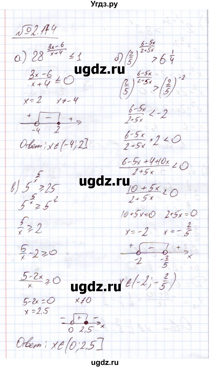 ГДЗ (Решебник) по алгебре 11 класс Арефьева И.Г. / глава 2 / упражнение / 2.174