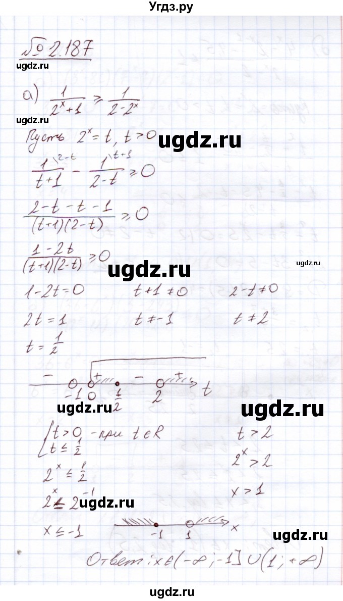 ГДЗ (Решебник) по алгебре 11 класс Арефьева И.Г. / глава 2 / упражнение / 2.187