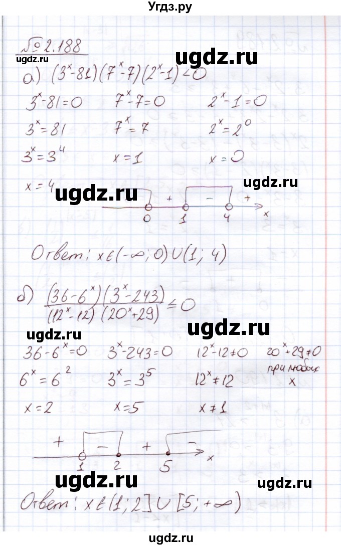 ГДЗ (Решебник) по алгебре 11 класс Арефьева И.Г. / глава 2 / упражнение / 2.188