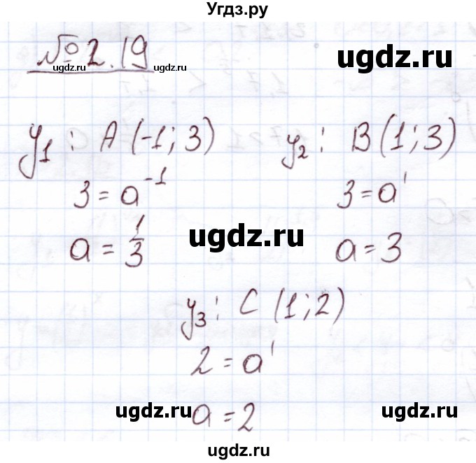 ГДЗ (Решебник) по алгебре 11 класс Арефьева И.Г. / глава 2 / упражнение / 2.19