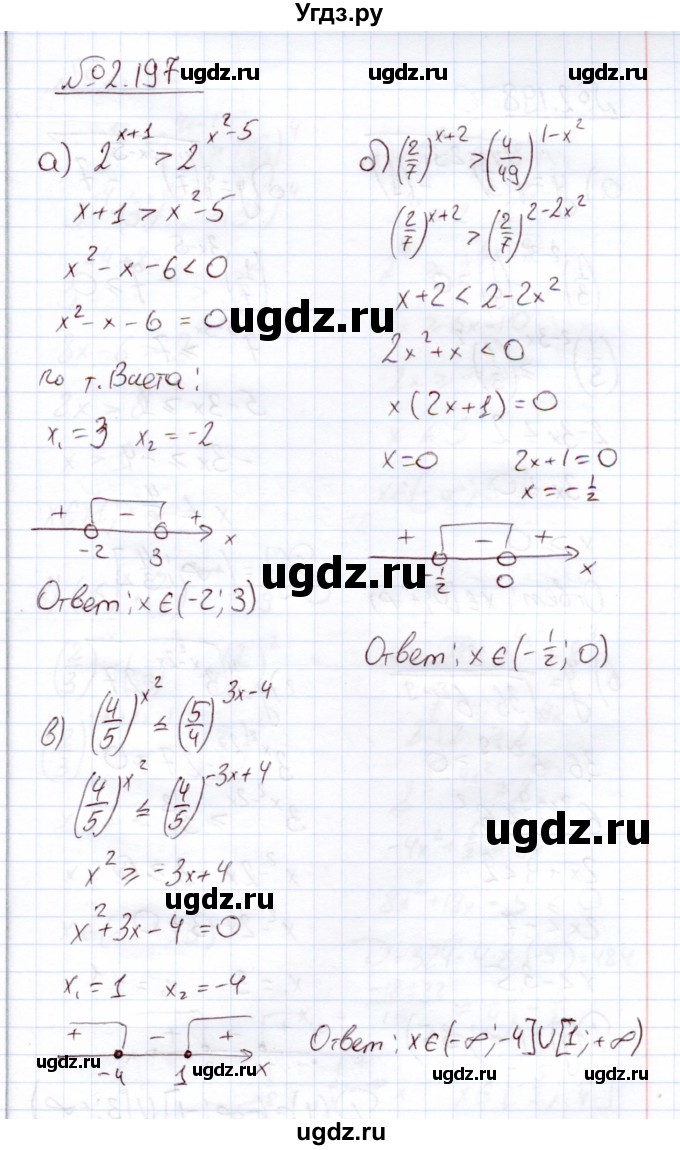 ГДЗ (Решебник) по алгебре 11 класс Арефьева И.Г. / глава 2 / упражнение / 2.197