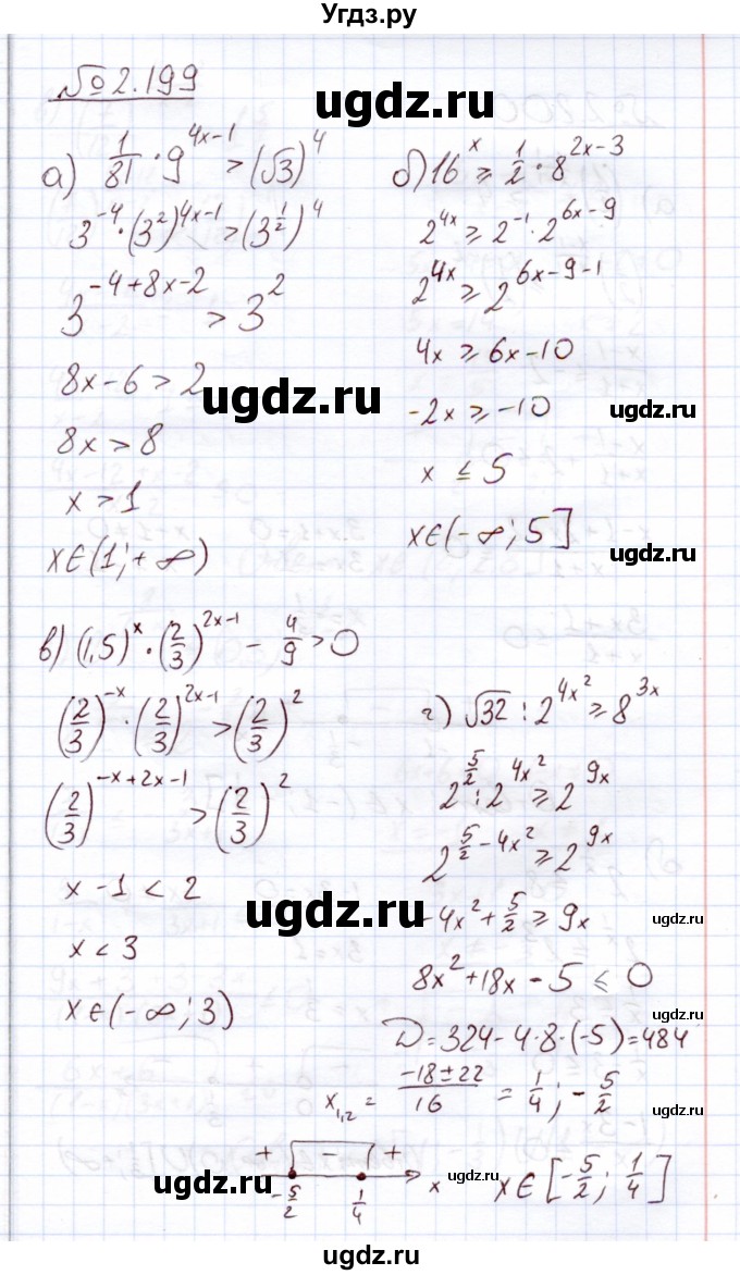 ГДЗ (Решебник) по алгебре 11 класс Арефьева И.Г. / глава 2 / упражнение / 2.199