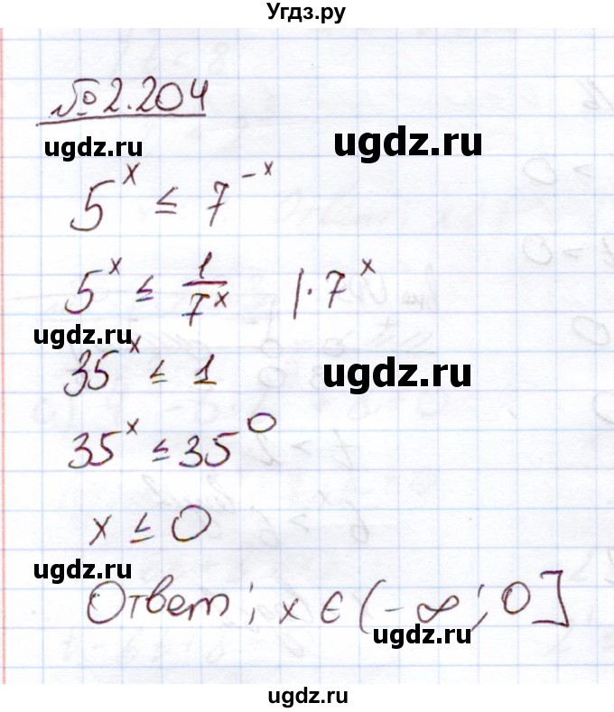 ГДЗ (Решебник) по алгебре 11 класс Арефьева И.Г. / глава 2 / упражнение / 2.204