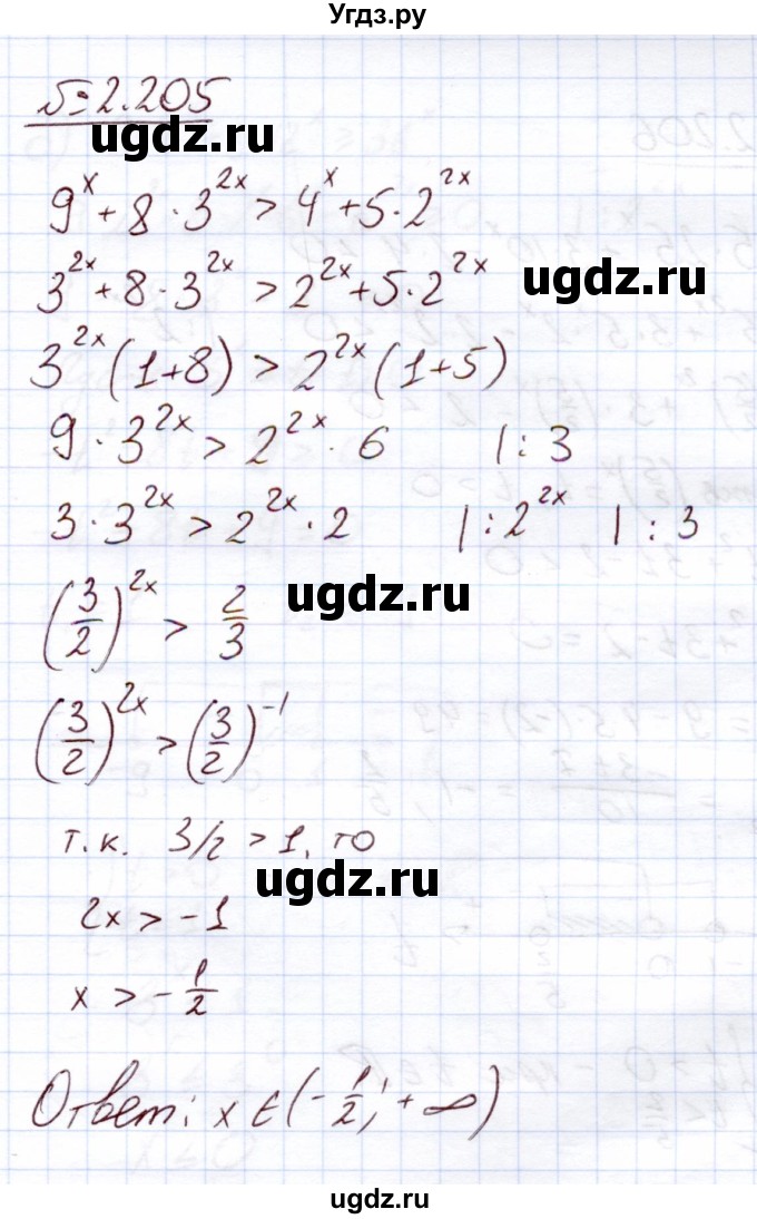 ГДЗ (Решебник) по алгебре 11 класс Арефьева И.Г. / глава 2 / упражнение / 2.205