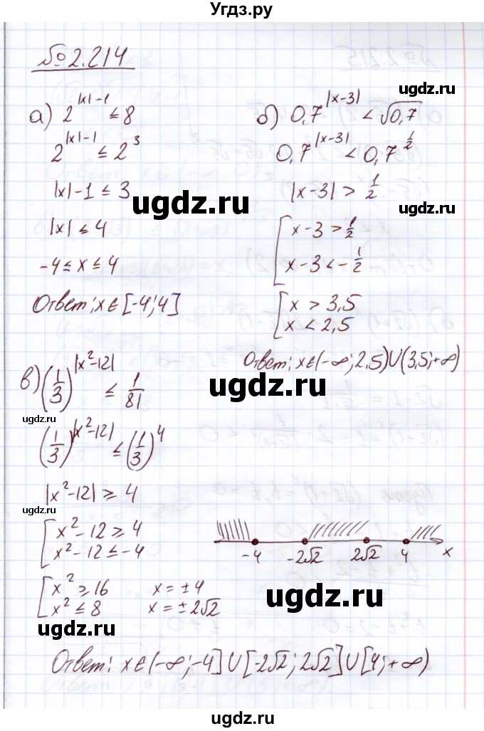 ГДЗ (Решебник) по алгебре 11 класс Арефьева И.Г. / глава 2 / упражнение / 2.214