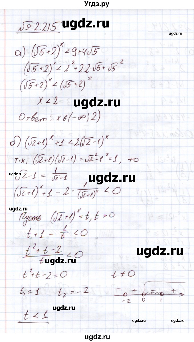 ГДЗ (Решебник) по алгебре 11 класс Арефьева И.Г. / глава 2 / упражнение / 2.215
