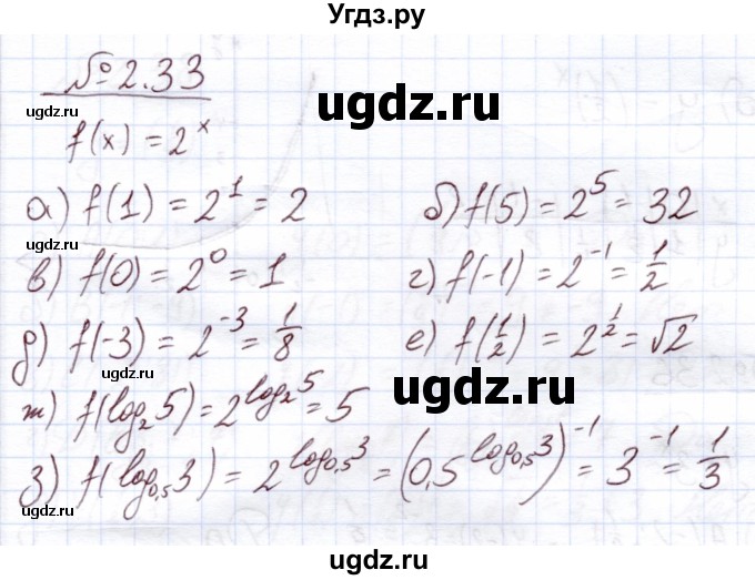 ГДЗ (Решебник) по алгебре 11 класс Арефьева И.Г. / глава 2 / упражнение / 2.33