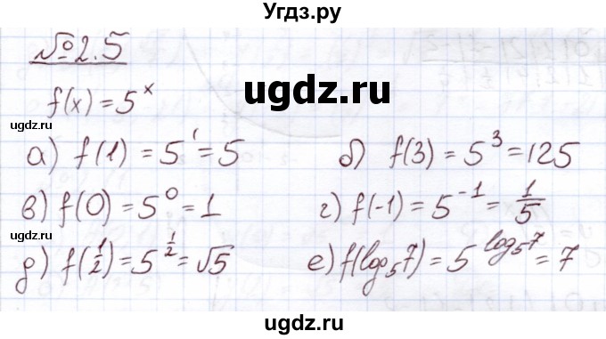 ГДЗ (Решебник) по алгебре 11 класс Арефьева И.Г. / глава 2 / упражнение / 2.5