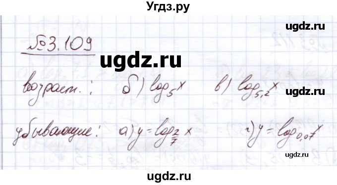 ГДЗ (Решебник) по алгебре 11 класс Арефьева И.Г. / глава 3 / упражнение / 3.109