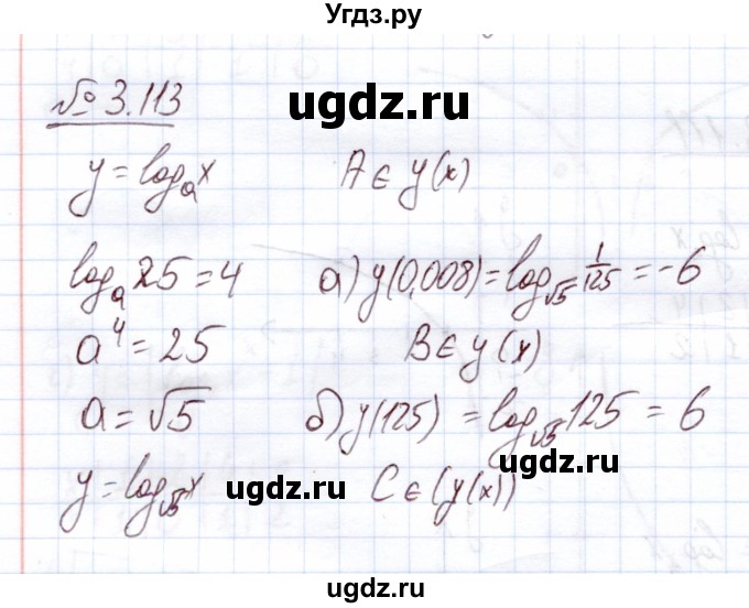 ГДЗ (Решебник) по алгебре 11 класс Арефьева И.Г. / глава 3 / упражнение / 3.113