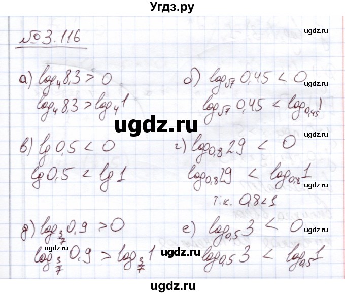 ГДЗ (Решебник) по алгебре 11 класс Арефьева И.Г. / глава 3 / упражнение / 3.116