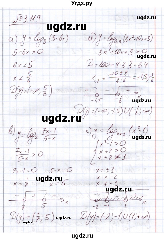 ГДЗ (Решебник) по алгебре 11 класс Арефьева И.Г. / глава 3 / упражнение / 3.119
