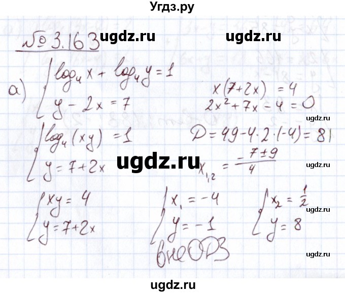 ГДЗ (Решебник) по алгебре 11 класс Арефьева И.Г. / глава 3 / упражнение / 3.163