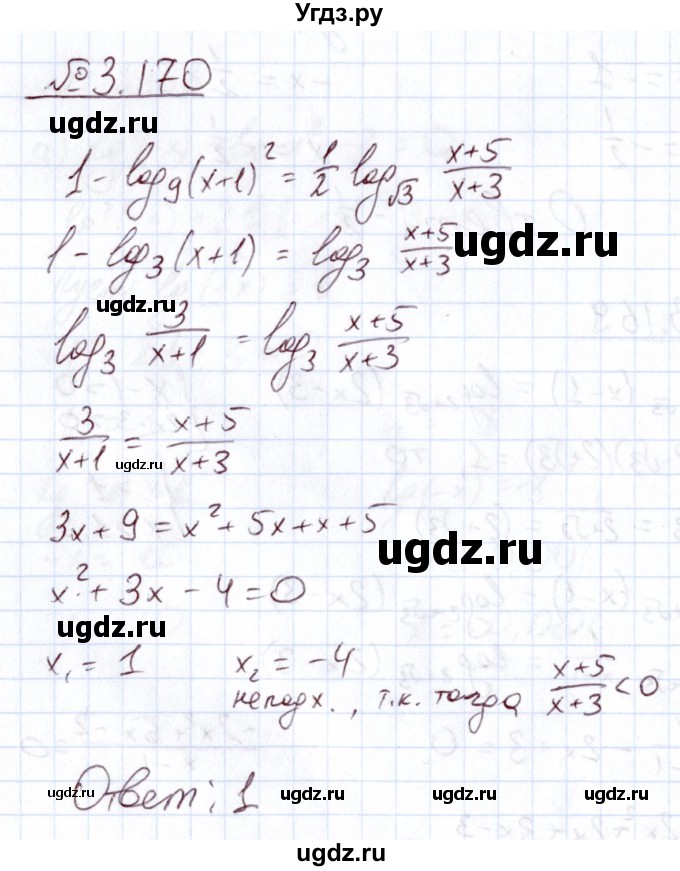 ГДЗ (Решебник) по алгебре 11 класс Арефьева И.Г. / глава 3 / упражнение / 3.170
