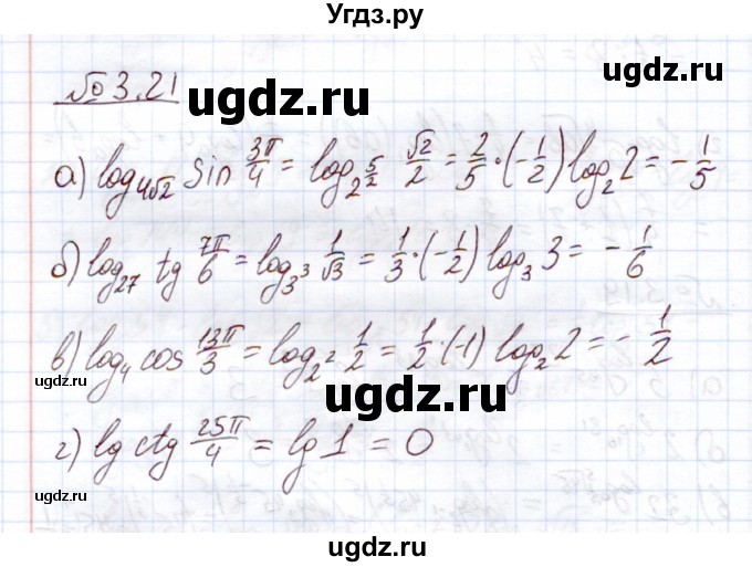 ГДЗ (Решебник) по алгебре 11 класс Арефьева И.Г. / глава 3 / упражнение / 3.21