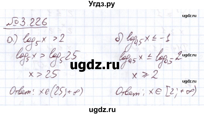 ГДЗ (Решебник) по алгебре 11 класс Арефьева И.Г. / глава 3 / упражнение / 3.226