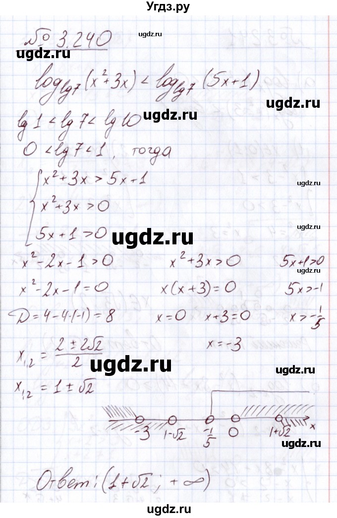 ГДЗ (Решебник) по алгебре 11 класс Арефьева И.Г. / глава 3 / упражнение / 3.240